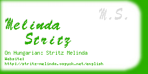 melinda stritz business card